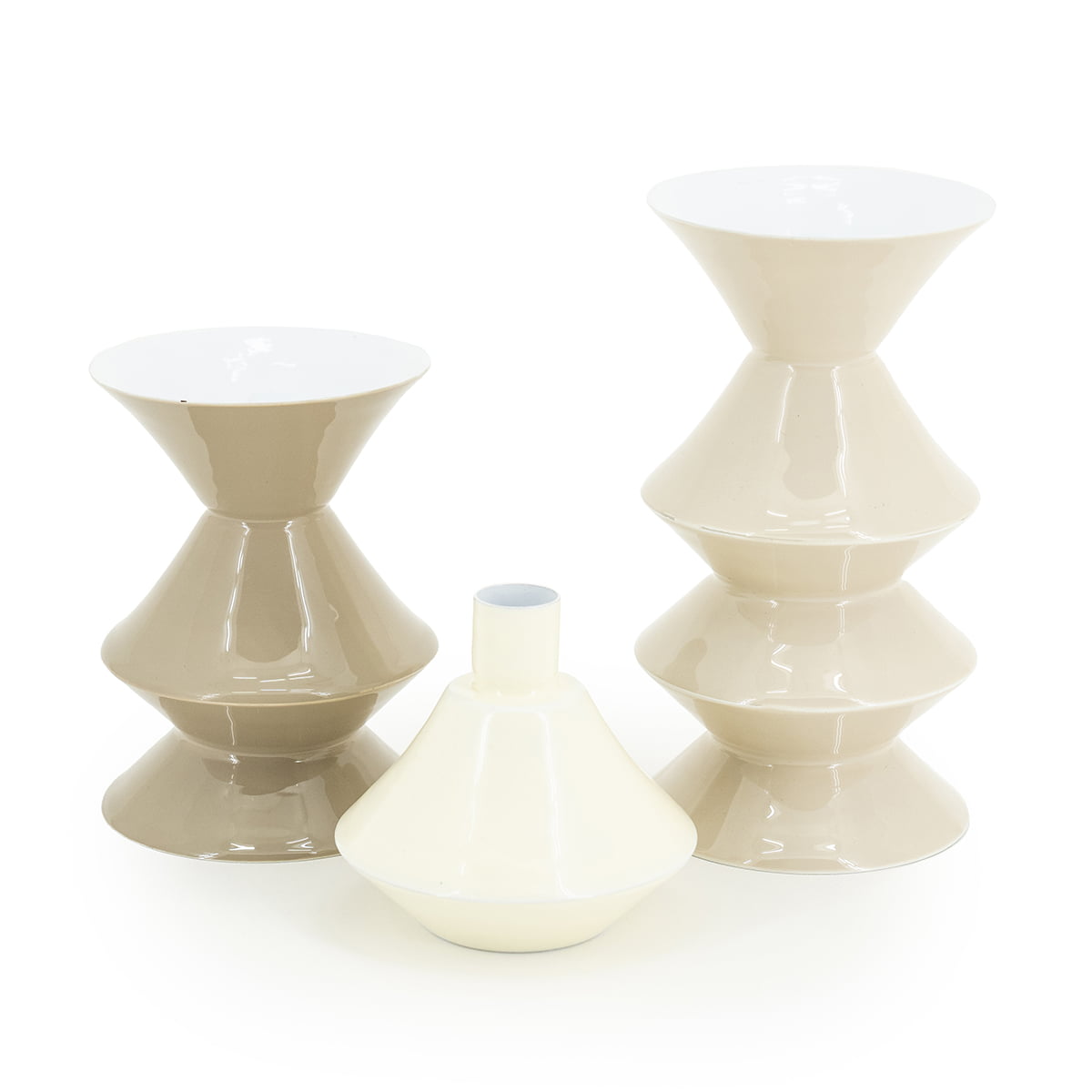 Kandelaar Yack beige – set van 3