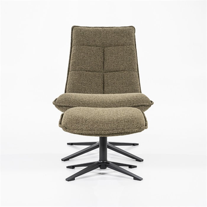 Fauteuil MARCUS met voetenbank groen