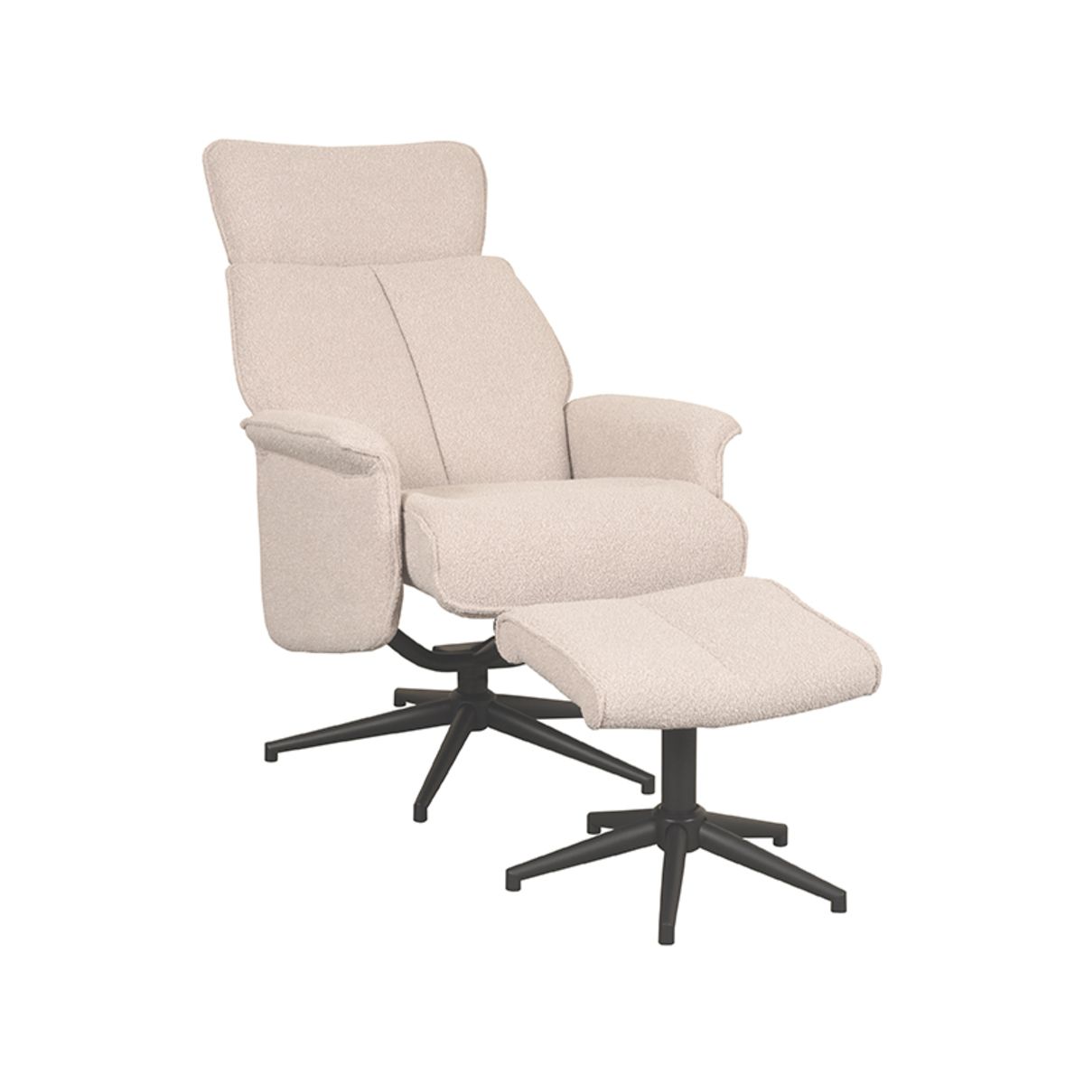 Fauteuil Verdal Met Voetenbank Boucle Naturel